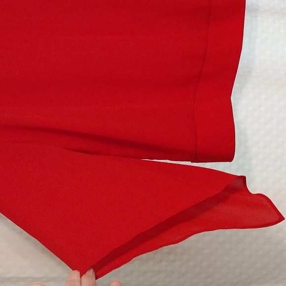 Worthington red blouse, side tie, fluted sleeves size XL - Picture 3 of 10